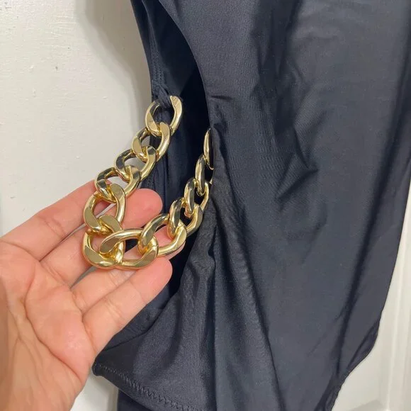 L'AGENCE Ava Chain One-Piece Swimsuit in Black Size S